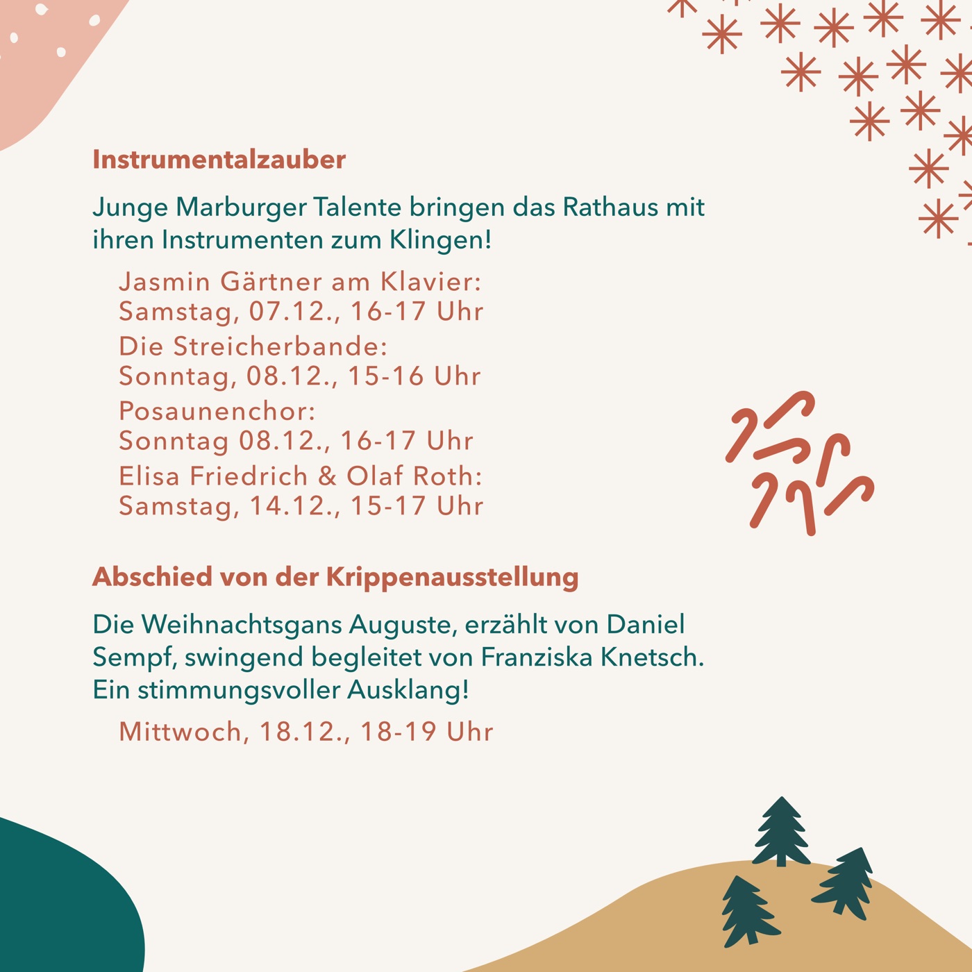 Social-Media-Kachel zu Instrumentalzauber und Abschied von der Krippenausstellung